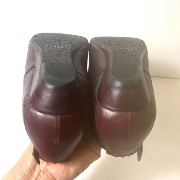 Indigo by Clarks Burgundy Leather Slip On Ballet Flats Womens 8 M Comfort Casual - Picture 8 of 14